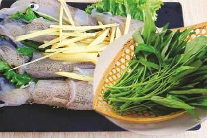 Mực cơm hấp Mực cơm hấp