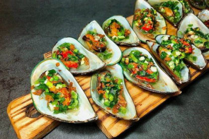 Vẹm nướng mỡ hành Vẹm nướng mỡ hành